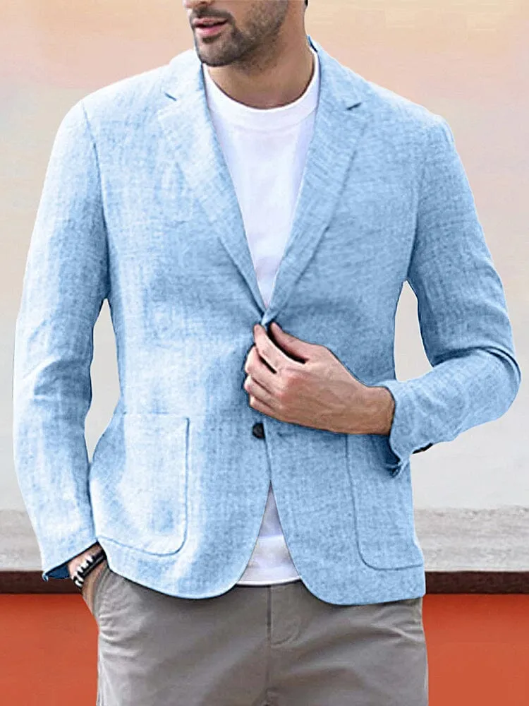 Casual Solid Cotton Blazer