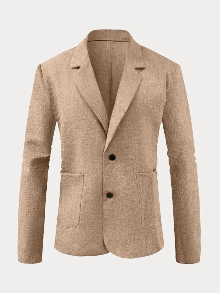 Casual Solid Cotton Blazer