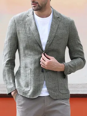 Casual Solid Cotton Blazer