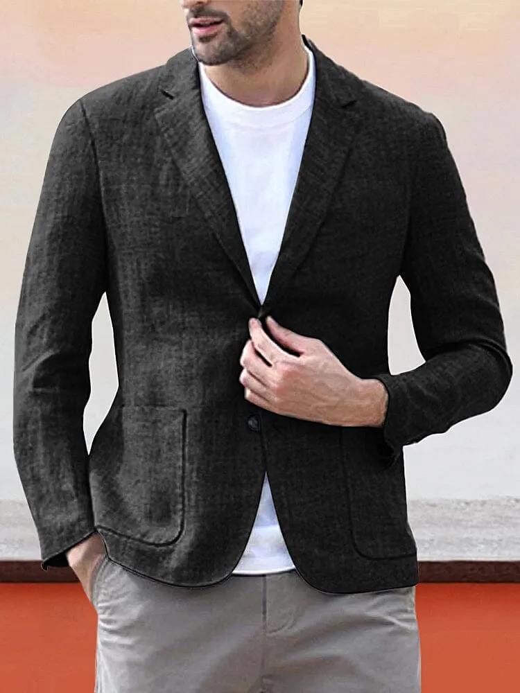 Casual Solid Cotton Blazer