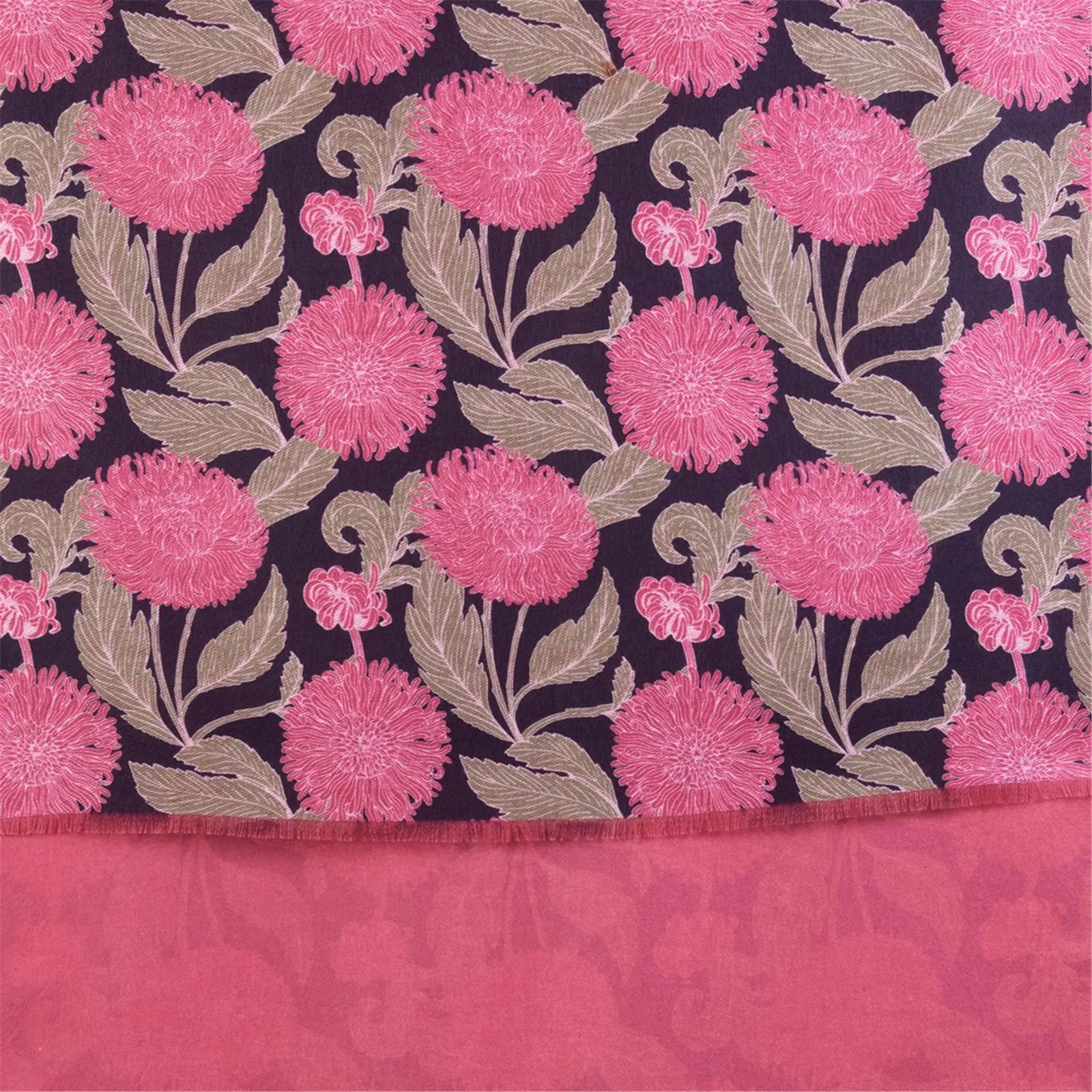 Chrysanthemum Flower Pink Reversible Wrap