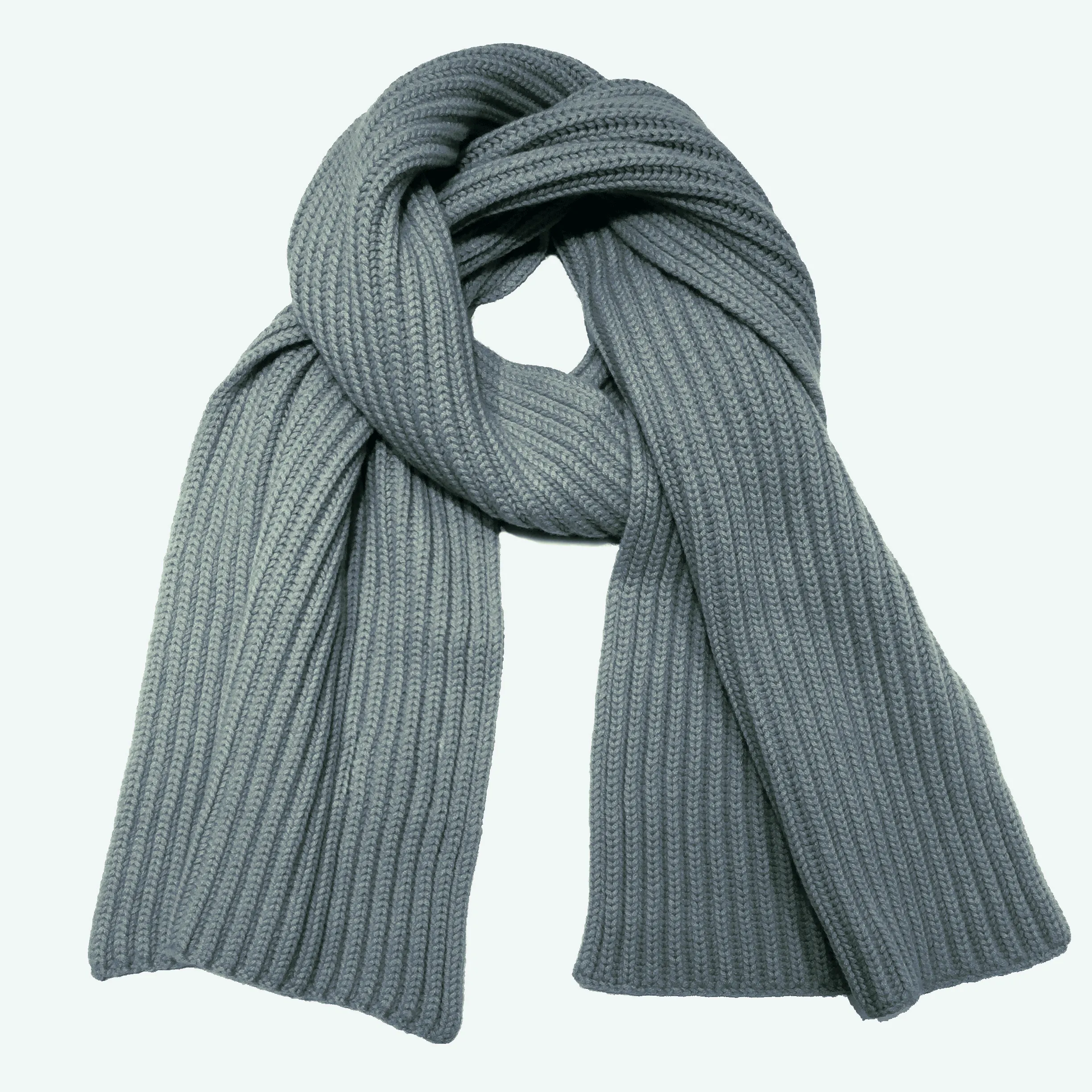 Chunky Ribbed Knit Cashmere Scarf