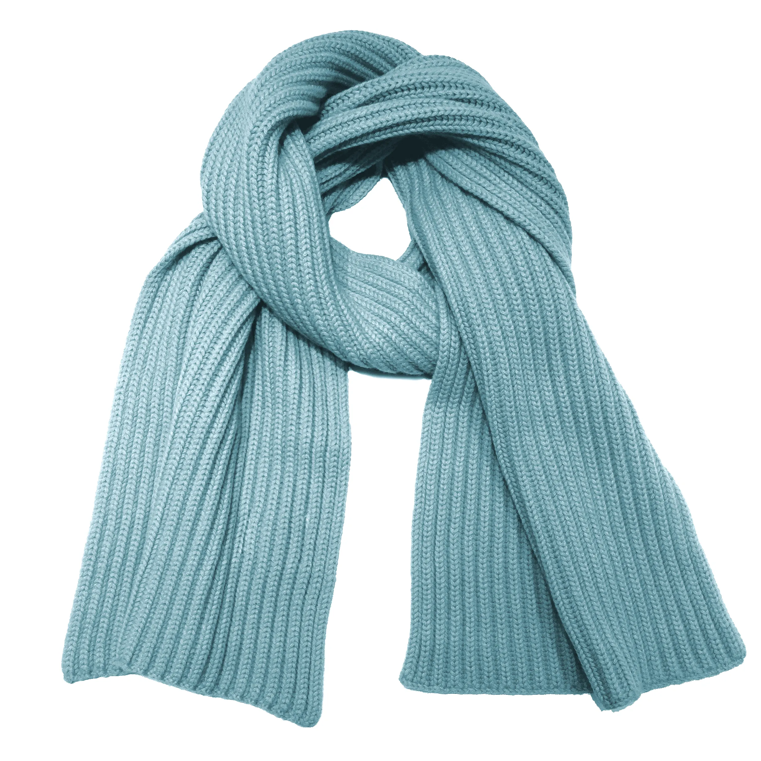 Chunky Ribbed Knit Cashmere Scarf