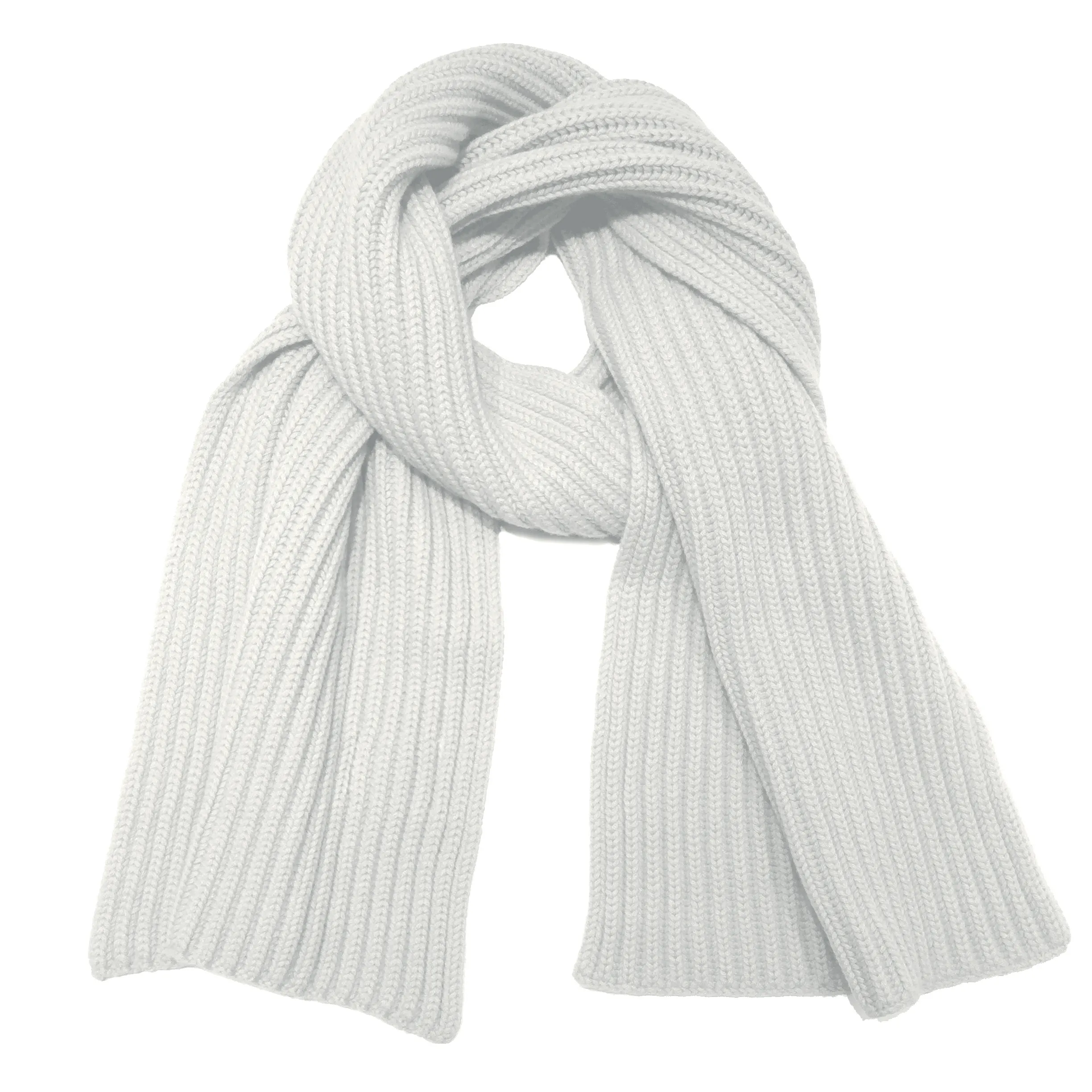 Chunky Ribbed Knit Cashmere Scarf