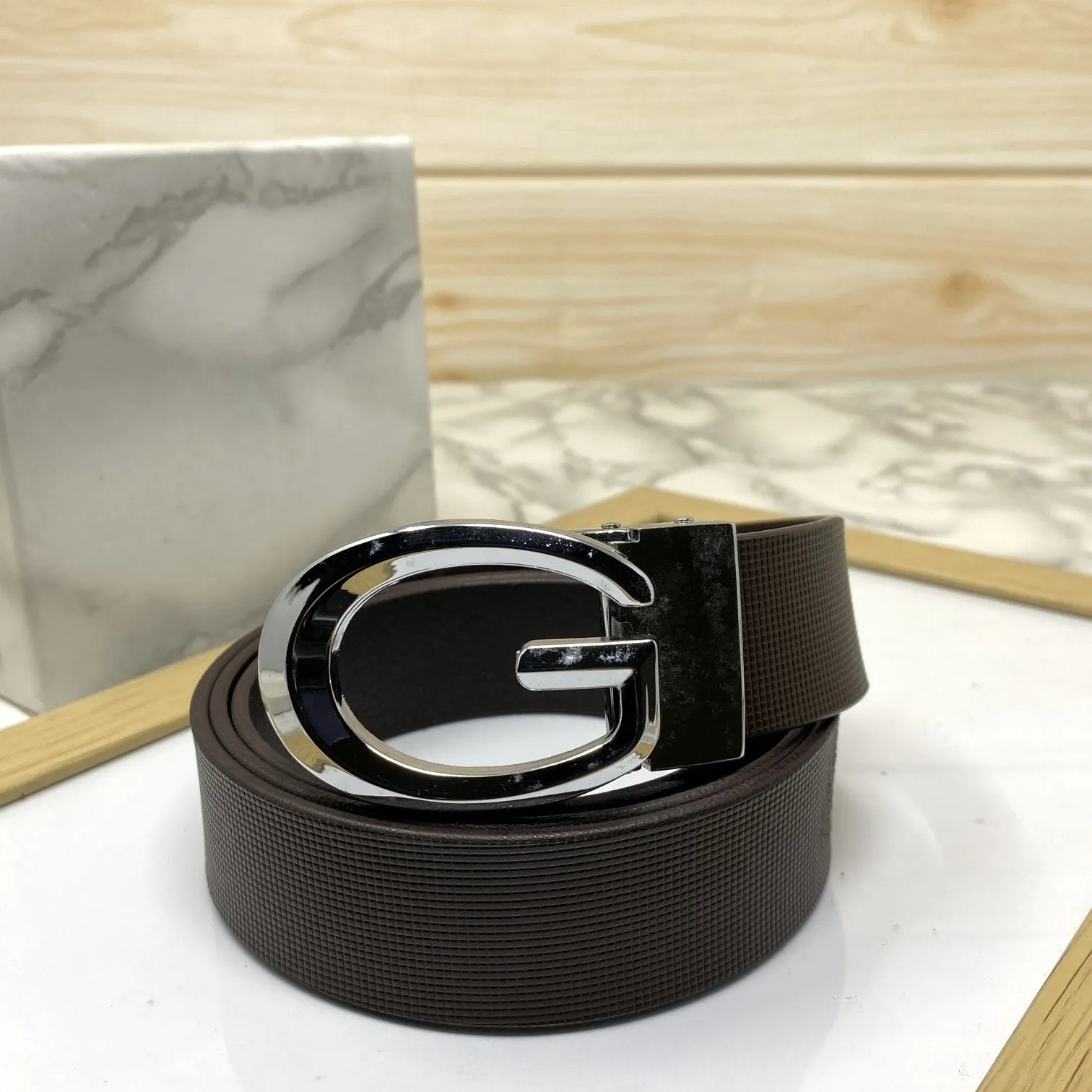 Classic G-Pattern Formal and Casual Leather Strap Belt -JonasParamount