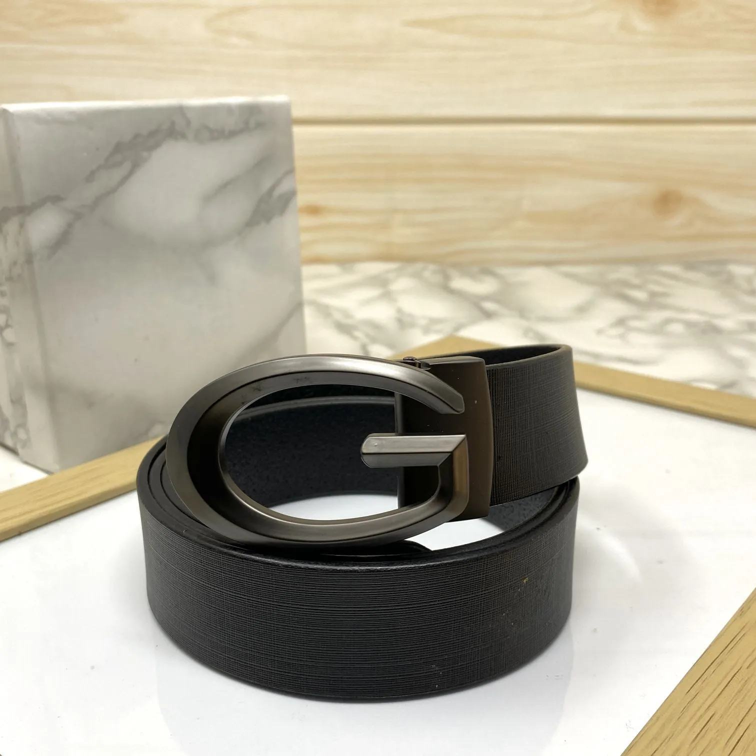 Classic G-Pattern Formal and Casual Leather Strap Belt -JonasParamount