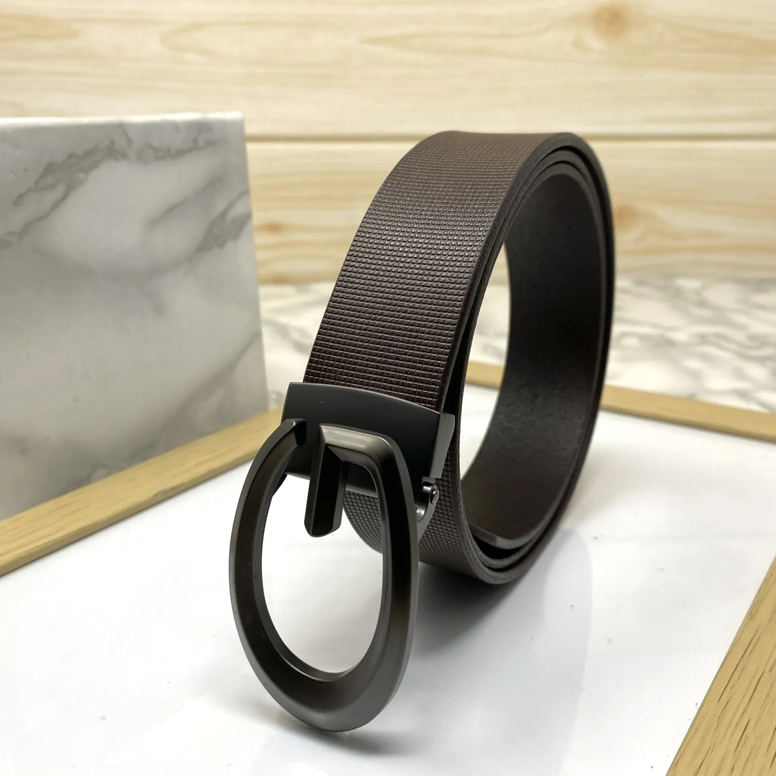 Classic G-Pattern Formal and Casual Leather Strap Belt -JonasParamount