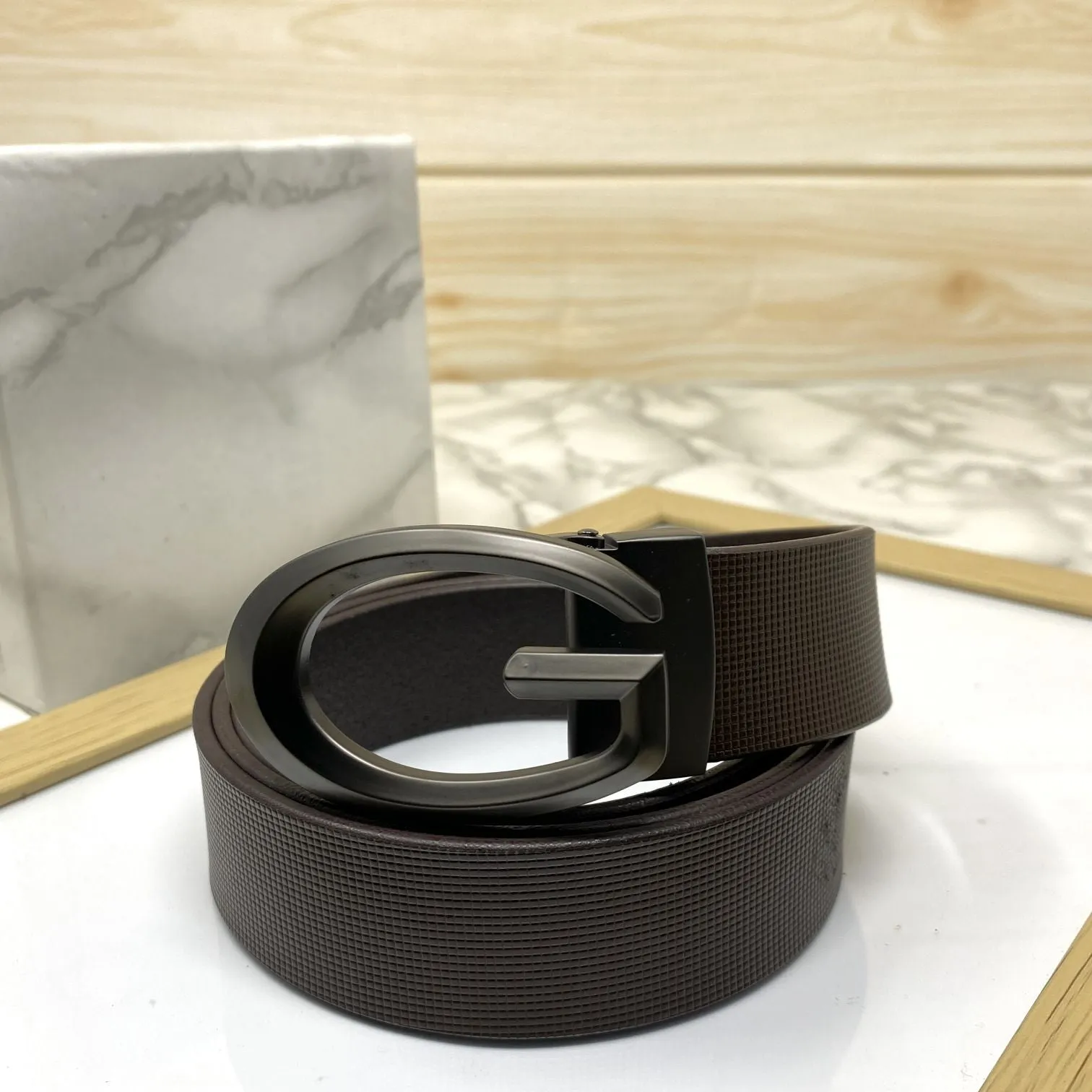 Classic G-Pattern Formal and Casual Leather Strap Belt -JonasParamount