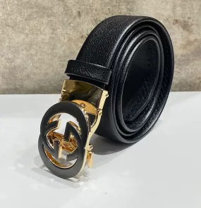 Classy GG Letter Round Buckle With High Quality Leather Belt For Men-JonasParamount