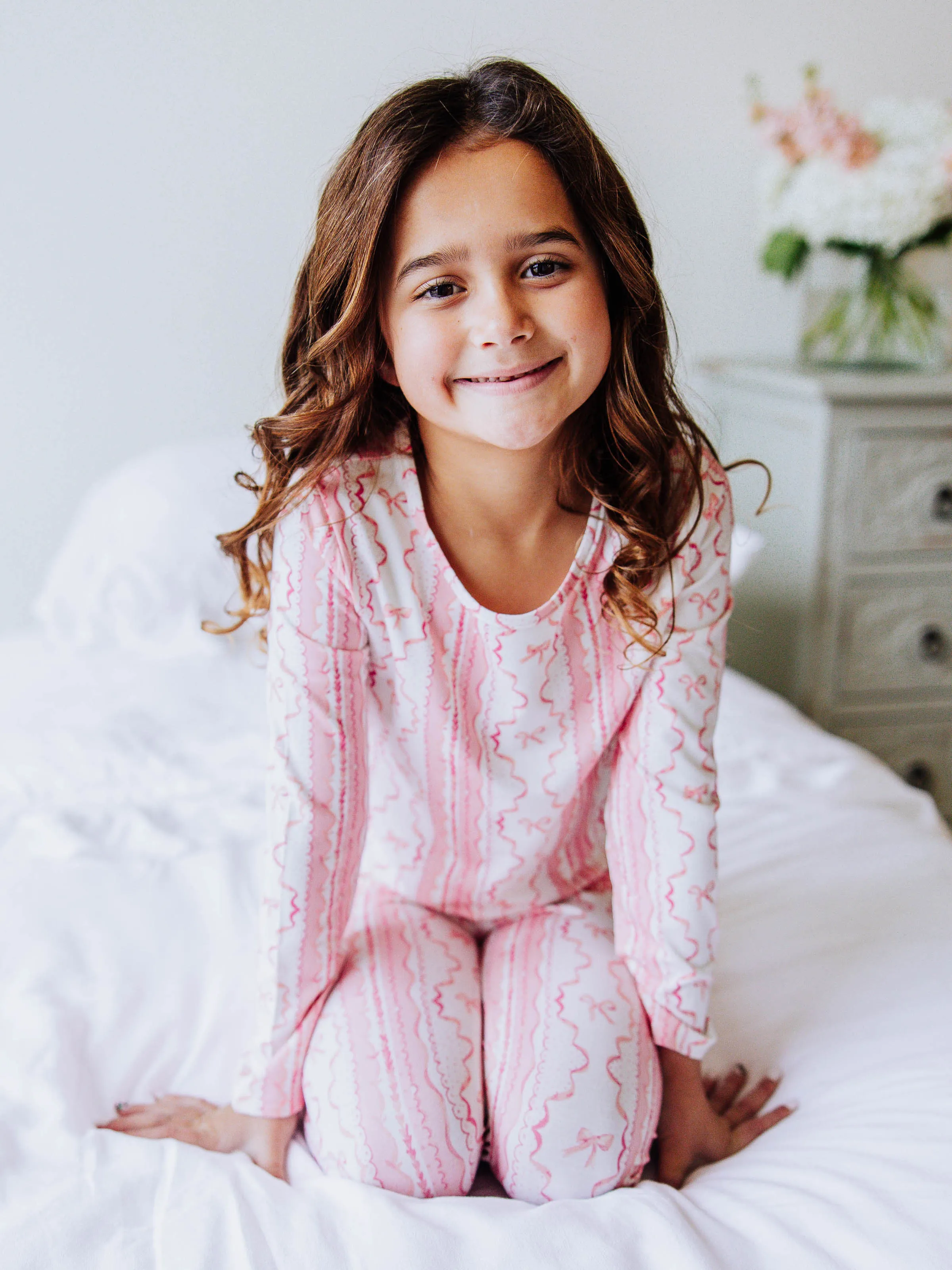 Cloud Fitted Pajamas - Pink Lace