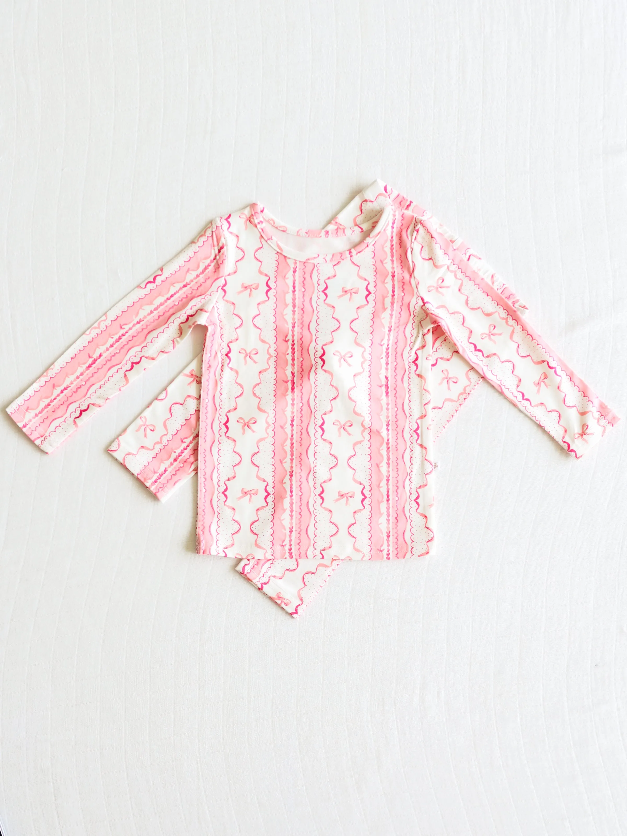 Cloud Fitted Pajamas - Pink Lace