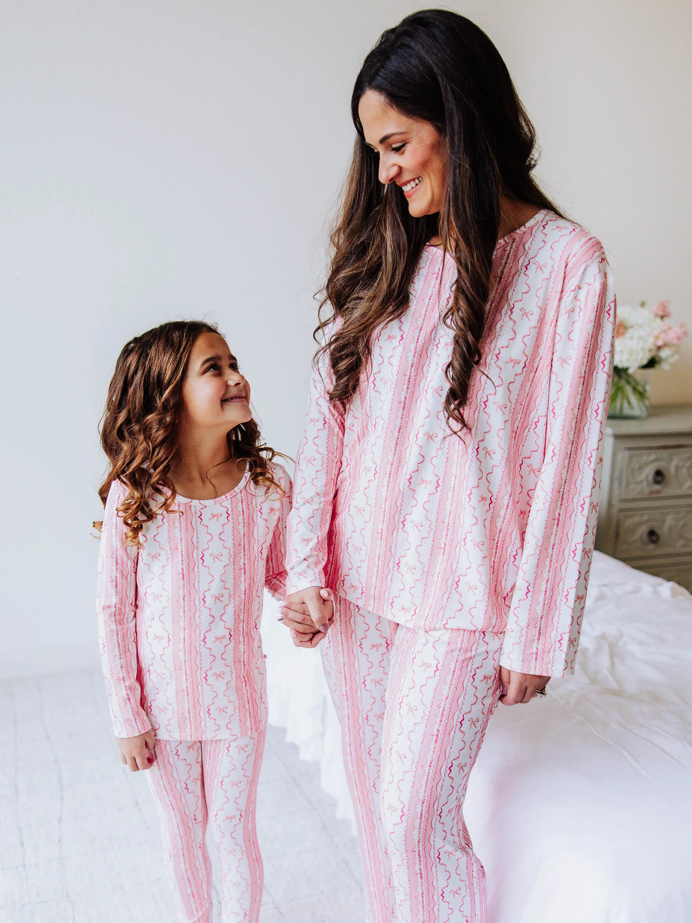 Cloud Fitted Pajamas - Pink Lace