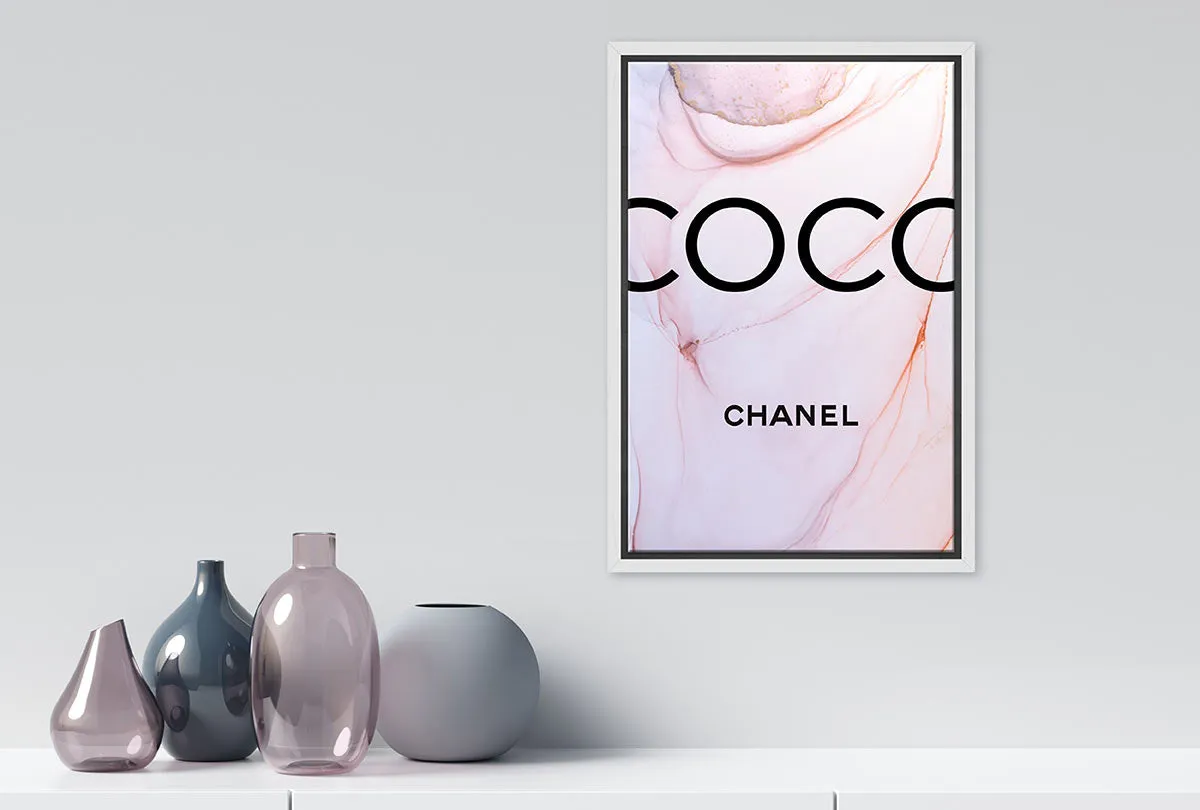 Coco Chanel Pink | Fashion Canvas Wall Art Print