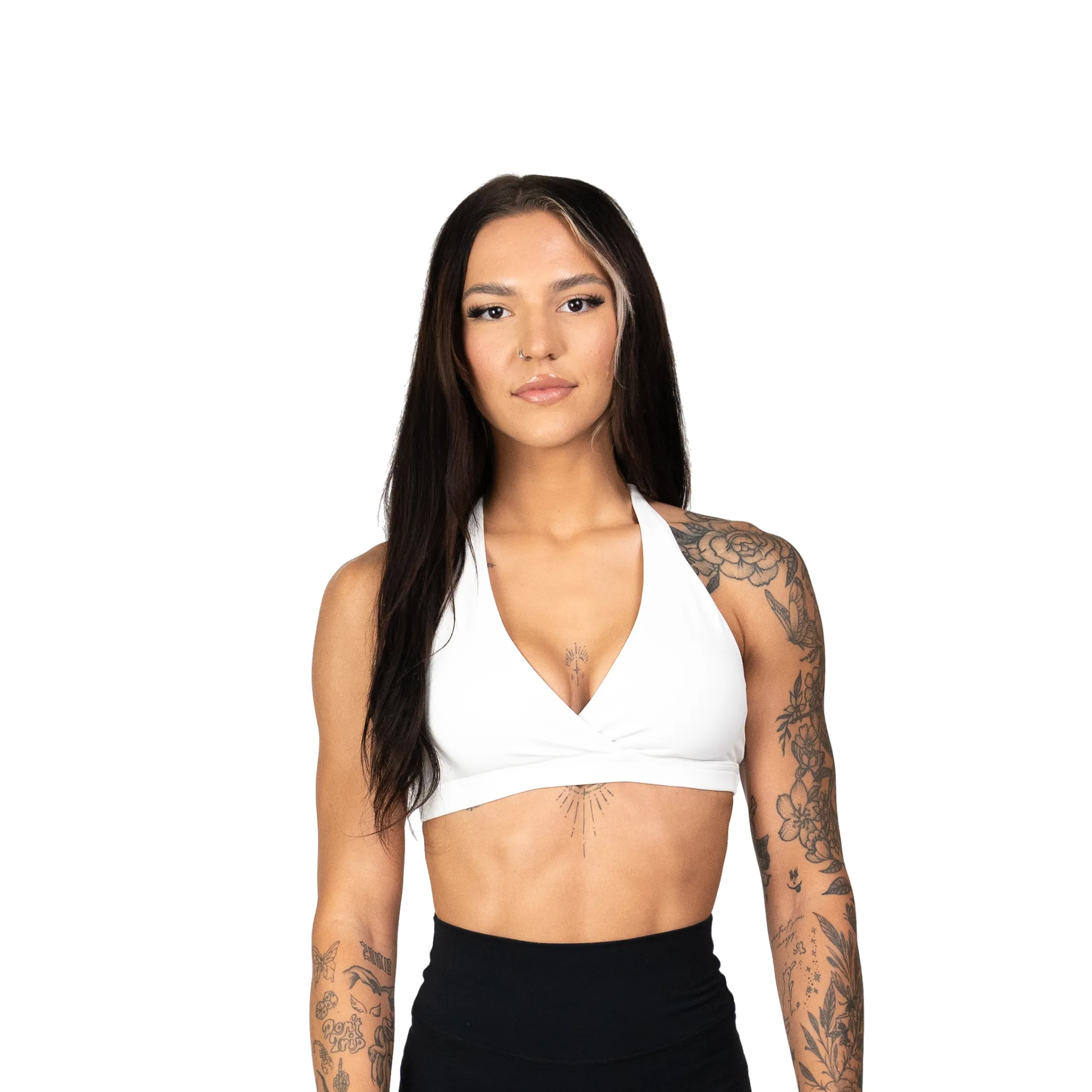 CORE HALTER SPORTS BRA - WHITE