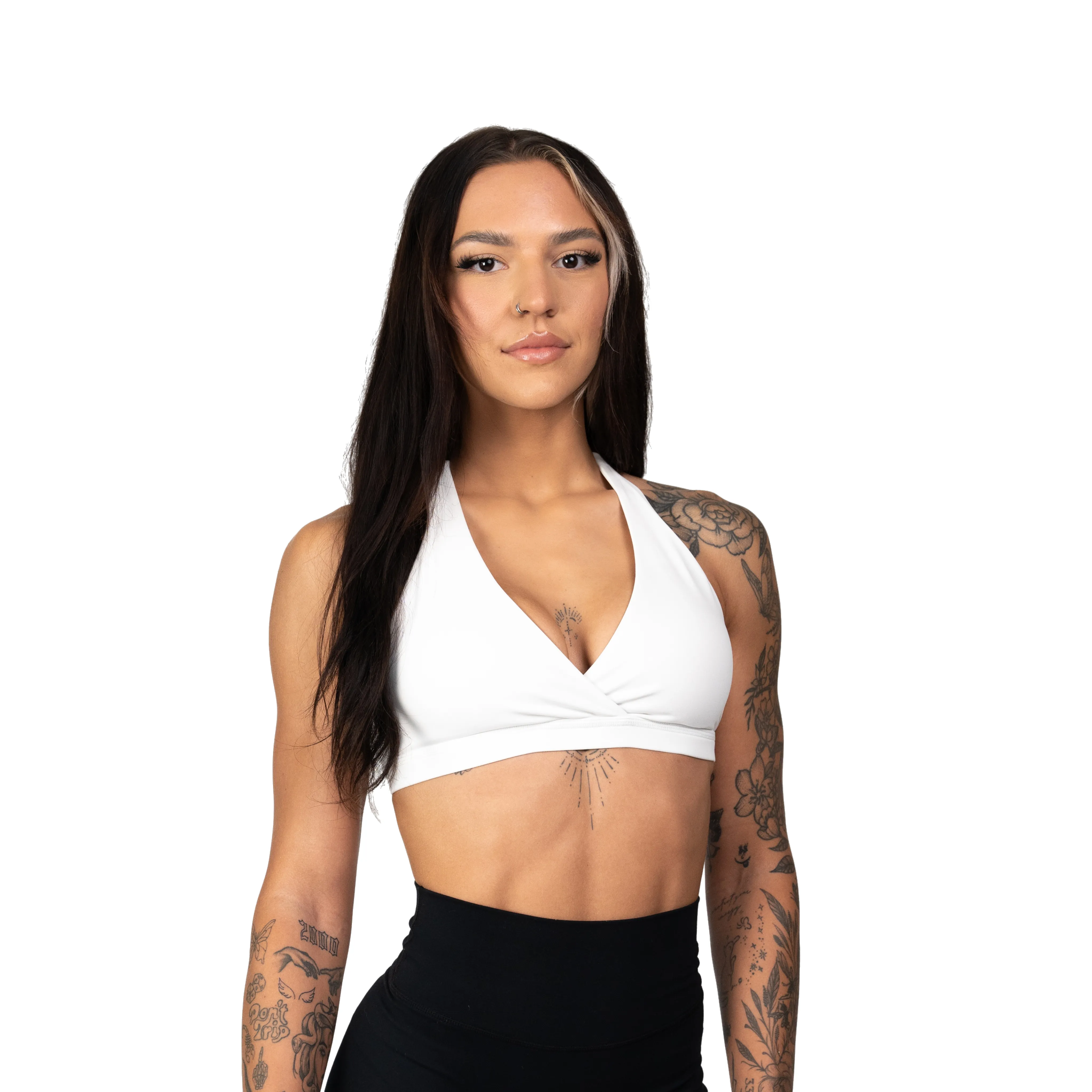 CORE HALTER SPORTS BRA - WHITE