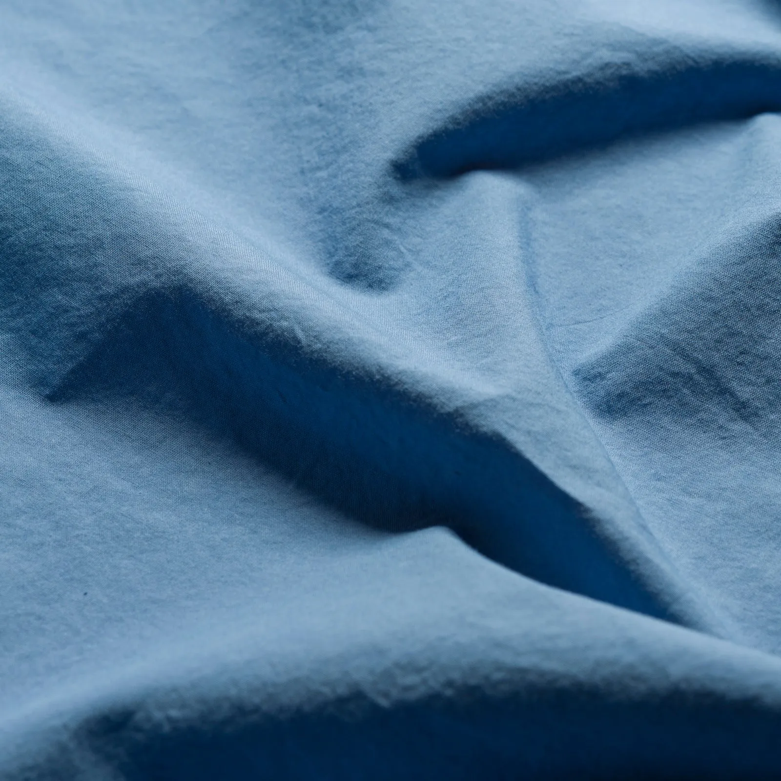 Cove Blue Washed Percale Cotton Fitted Sheet