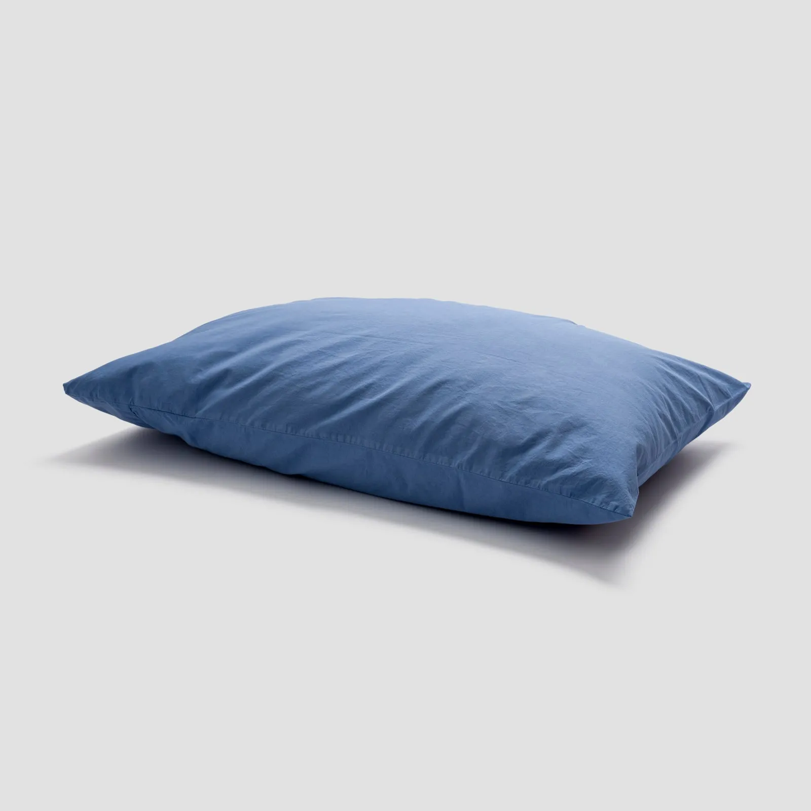 Cove Blue Washed Percale Cotton Pillowcases (Pair)