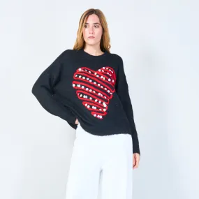 Cozy knit sweater with sequin embellishment wholesale