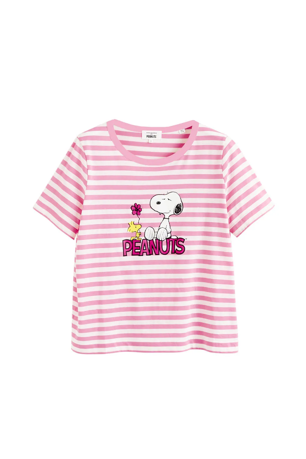 Cream Cotton Flower Power Stripe T-shirt