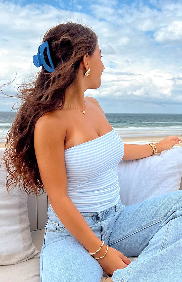 Daisy Blue Striped Tube Top