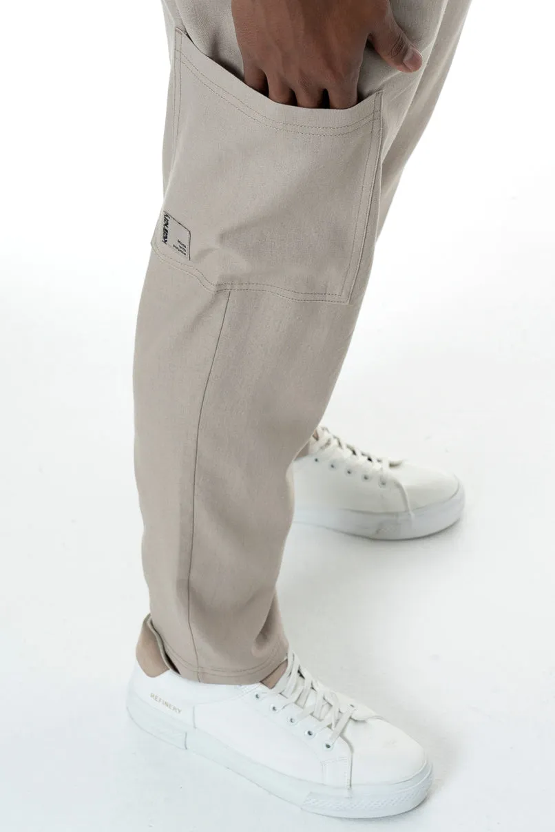 Elasticated Waist Pants _ 151907 _ Biscuit