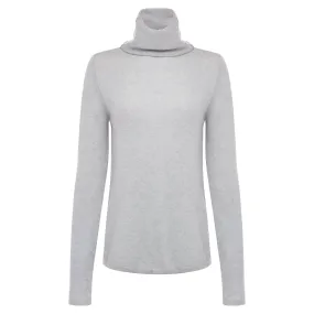 Flodden Roll Neck Cashmere Sweater - Silver Grey