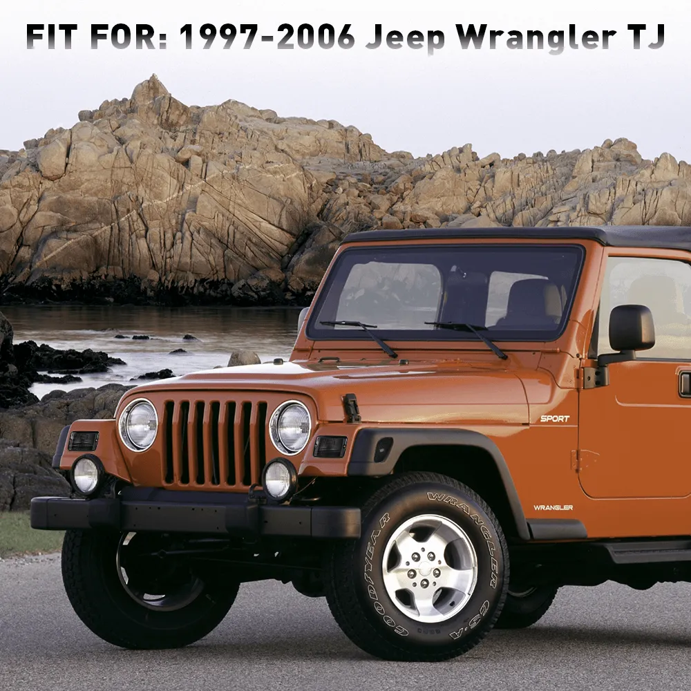 For 1997-2006 Jeep Wrangler TJ Front Bumper Turn Signal and Side Marker Light Housing Kit