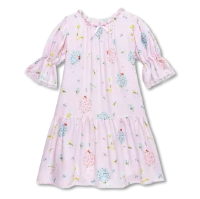 GISELLE - GIRLS VISCOSE NIGHTDRESS PINK LADYBUG PRINT