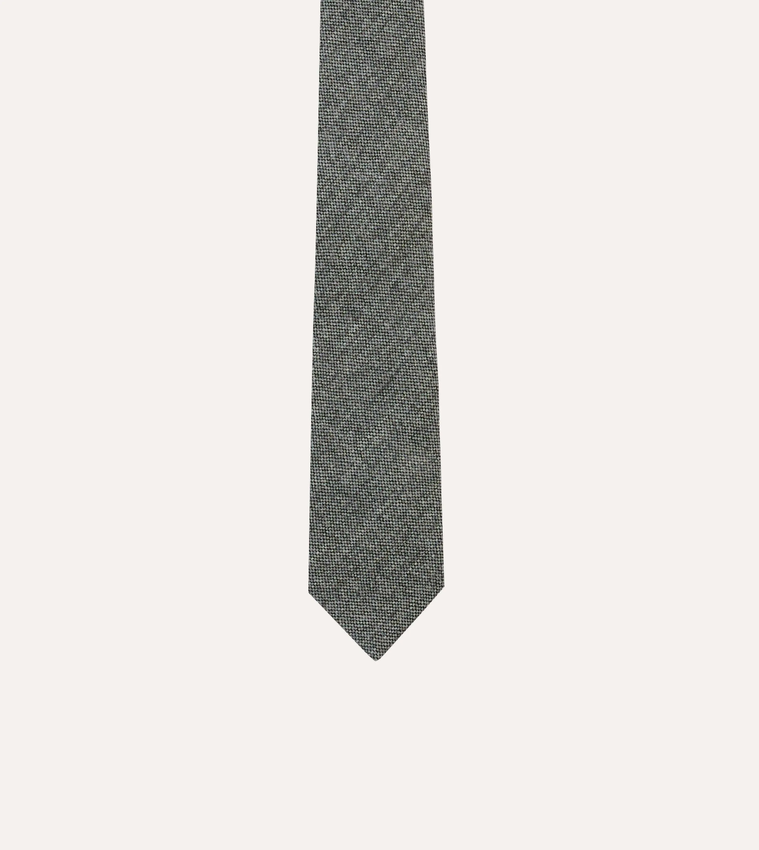 Grey Shetland Wool Tipped Tie