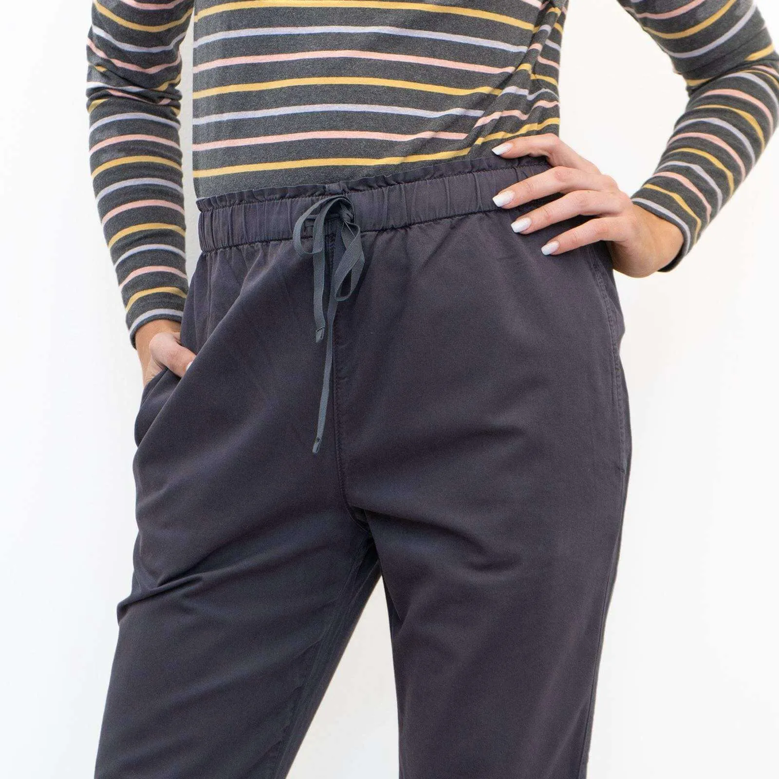 Hush Grey Elasticated Waistband Trousers