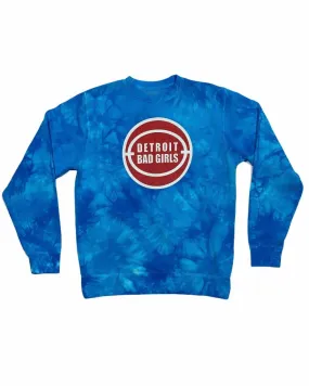 Ink Detroit Bad Girls Tie Dye Crewneck Sweatshirt - Electric Blue