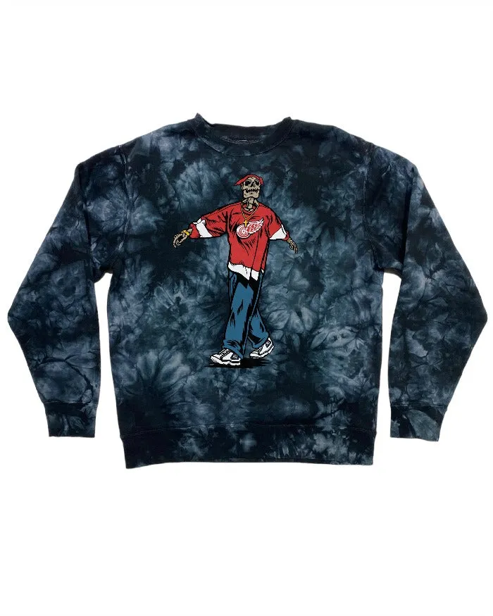 Ink Detroit- Tupac Back from the Dead Wings Jersey - Crewneck - Black Tie Dye