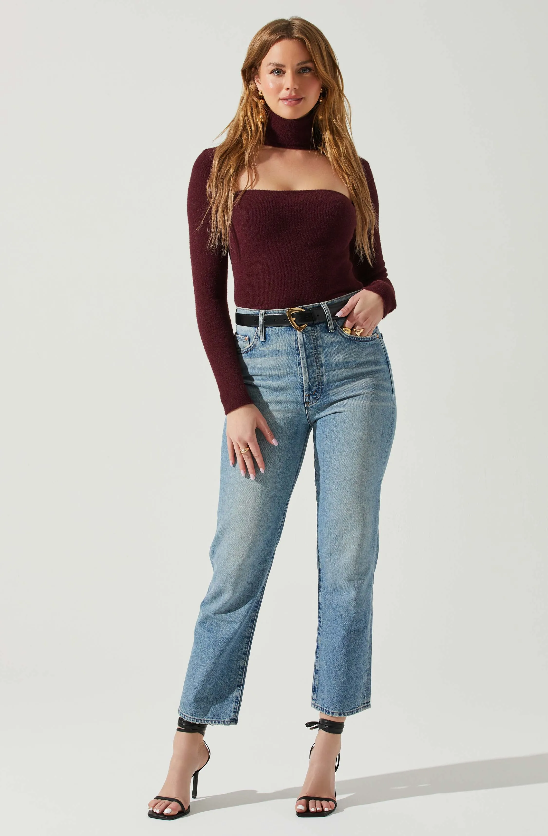 Izabella Turtleneck Cutout Sweater