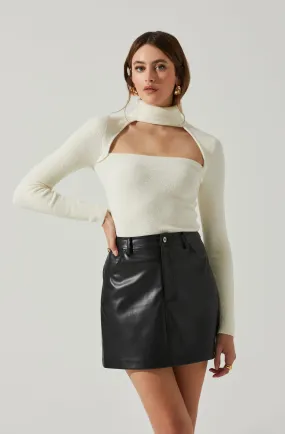 Izabella Turtleneck Cutout Sweater