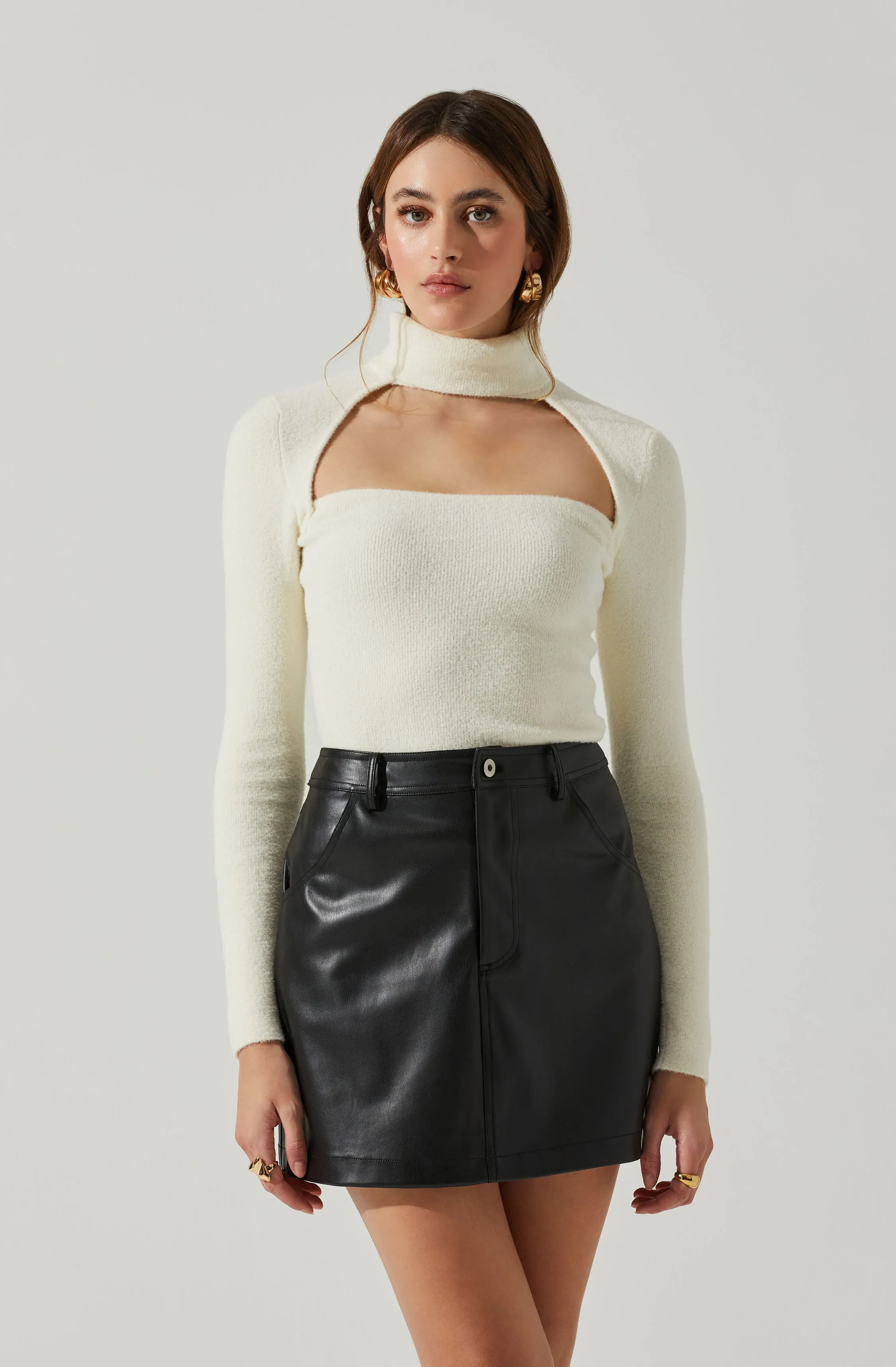 Izabella Turtleneck Cutout Sweater