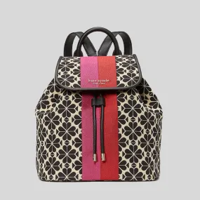 Kate Spade Spade Flower Jacquard Stripe Sinch Medium Flap Backpack Creammulti K4378