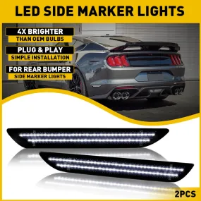 LED Rear Bumper Side Marker Lights Lamps Pair For 2015-2022 Ford Mustang