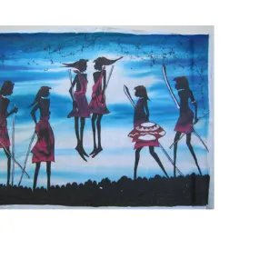 Maasai Warriors Dancing Batik Art 02