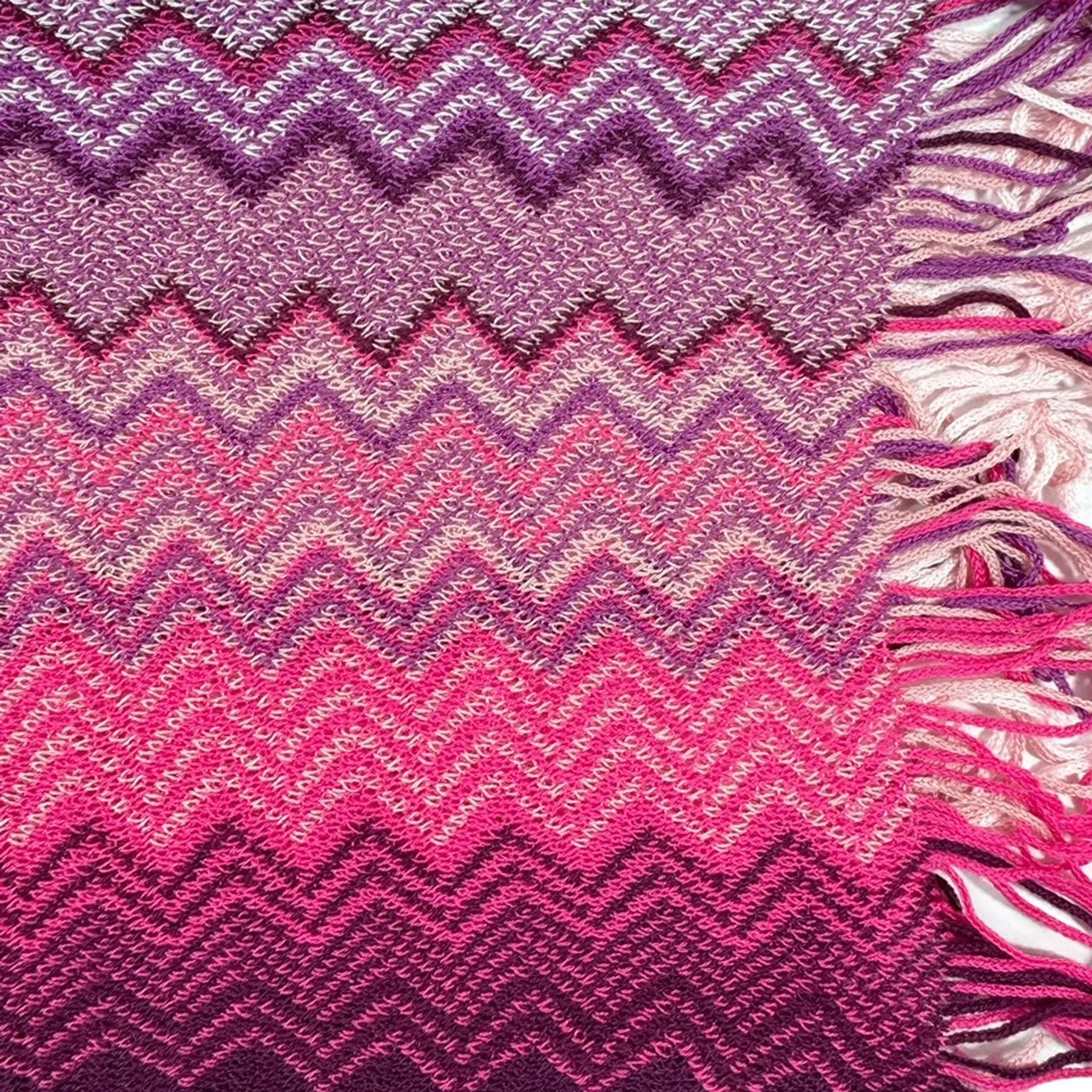 Missoni Scarf Pink Chevron Design - Women Designer Shawl