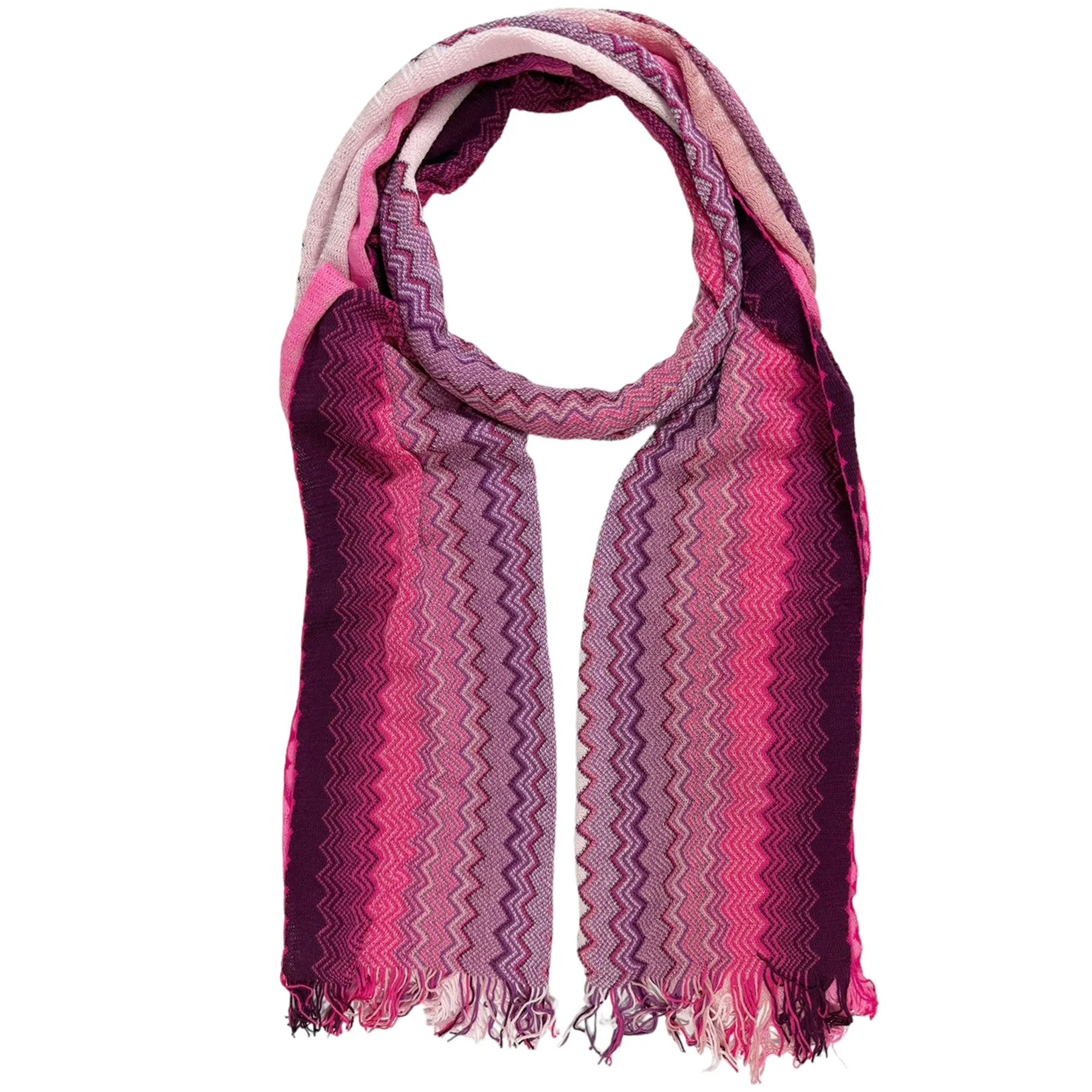 Missoni Scarf Pink Chevron Design - Women Designer Shawl