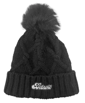 New Era Detroit Faux Fur Pom Beanie