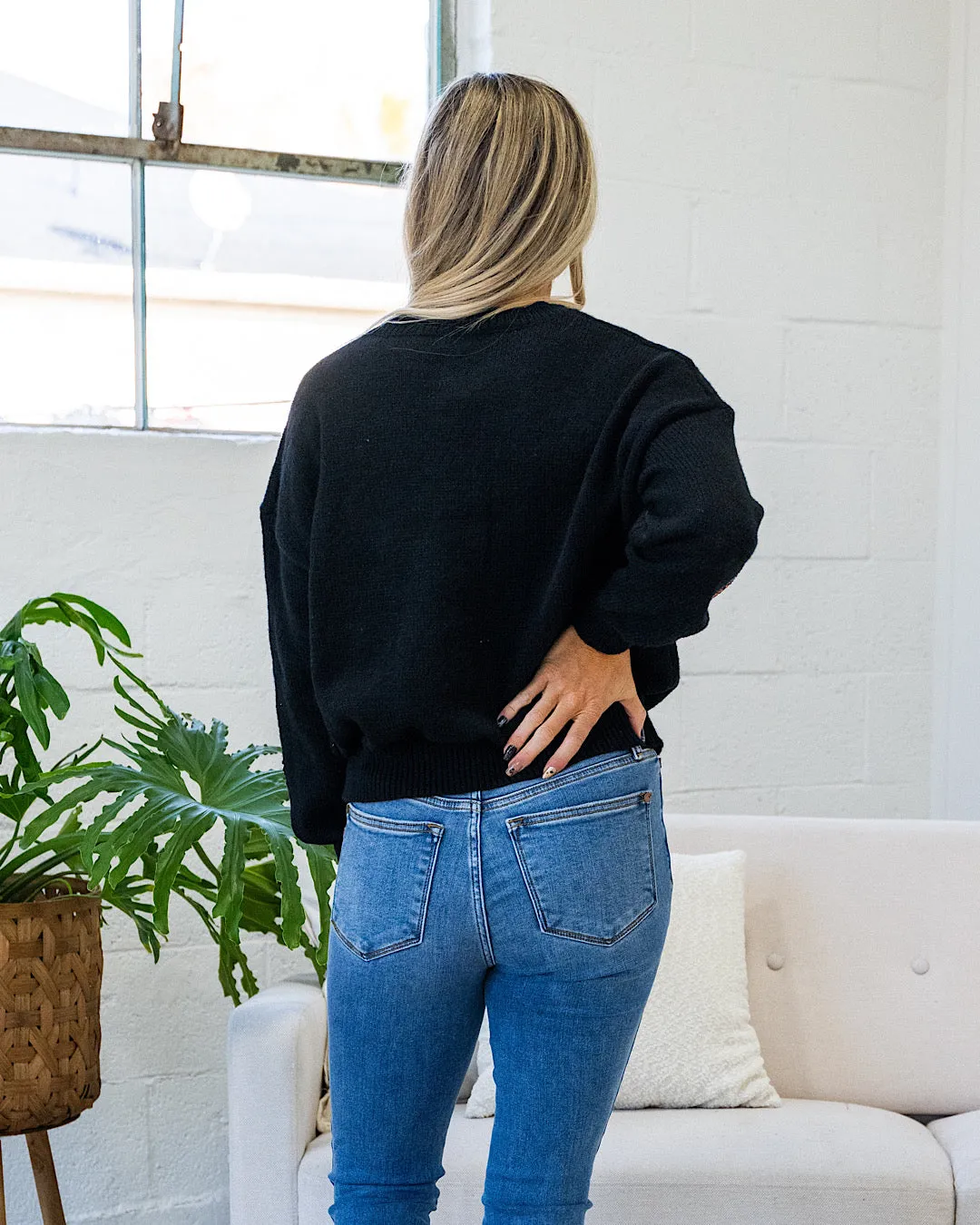 NEW! Sequin Jack-O-Lantern Black Sweater