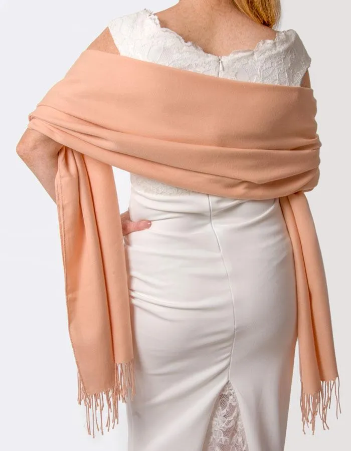 Peach Pink Wedding Pashmina