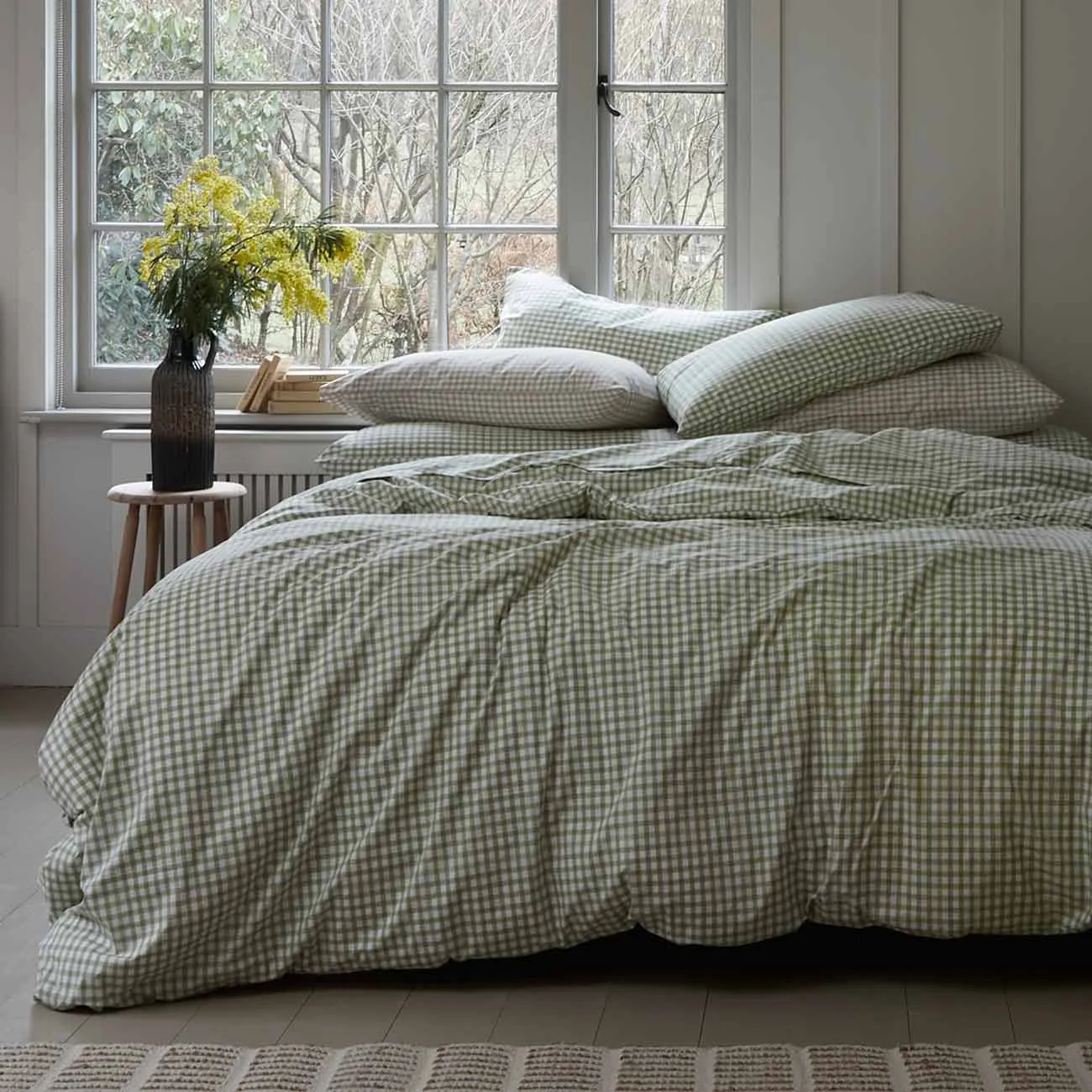 Pear Small Gingham Cotton Duvet Cover