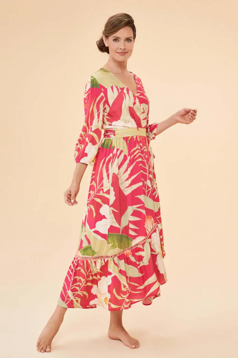 Powder Design Delicate Tropical Dress, Dark Rose - 3 Sizes