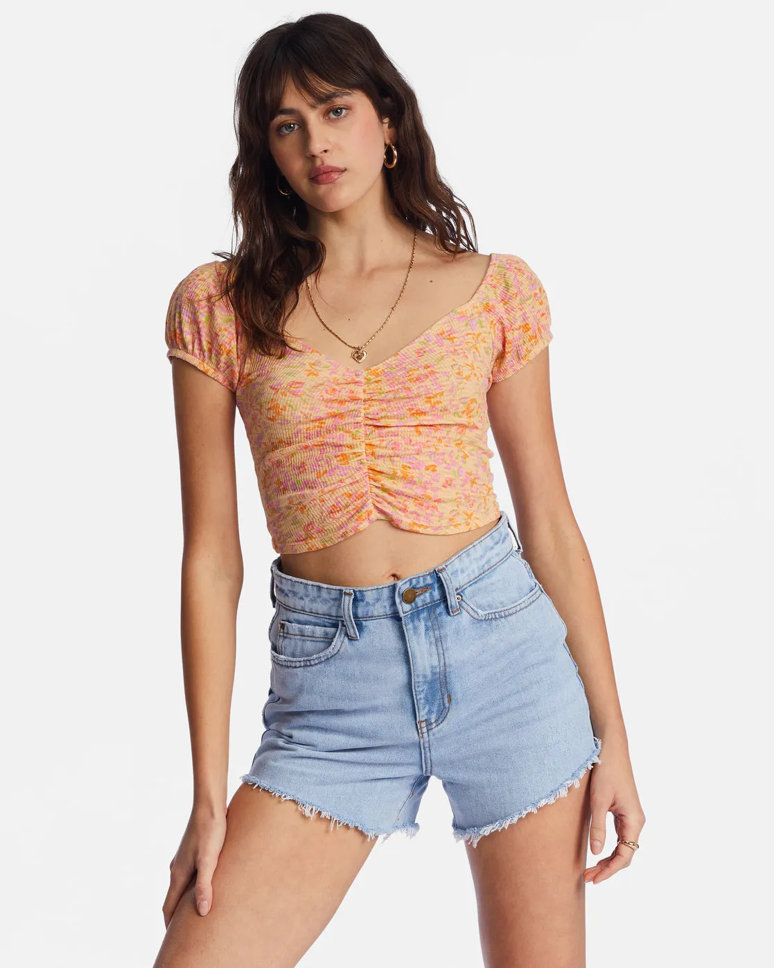 Pretty Sweet Crop Top - Peach Punch