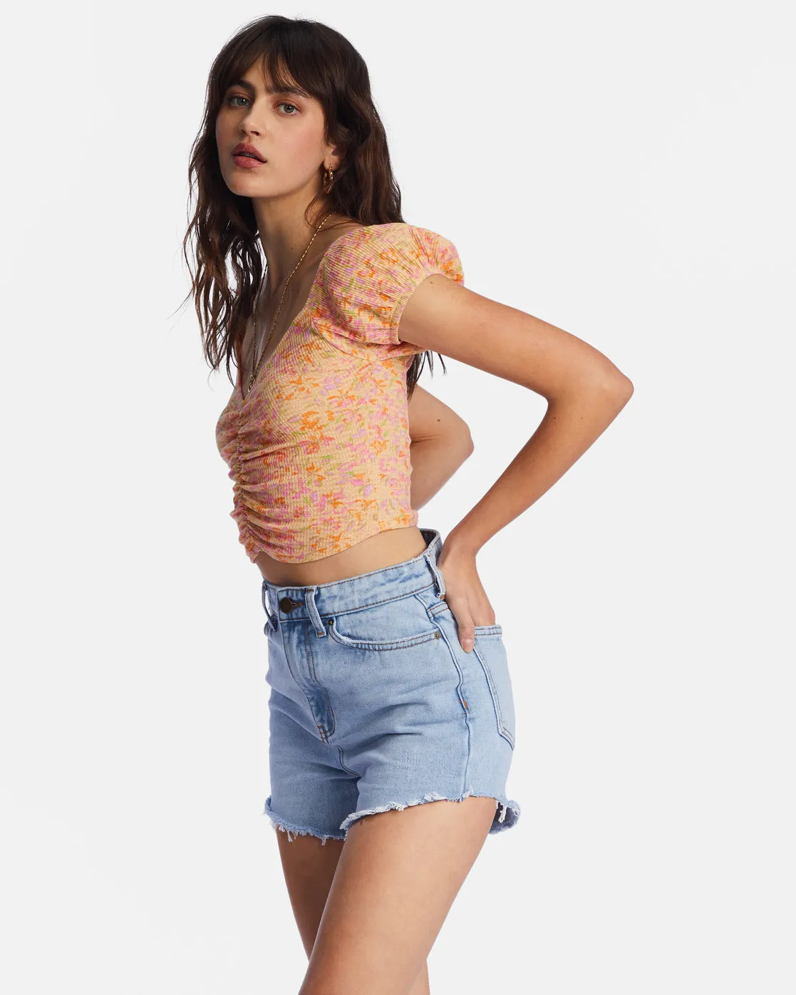 Pretty Sweet Crop Top - Peach Punch