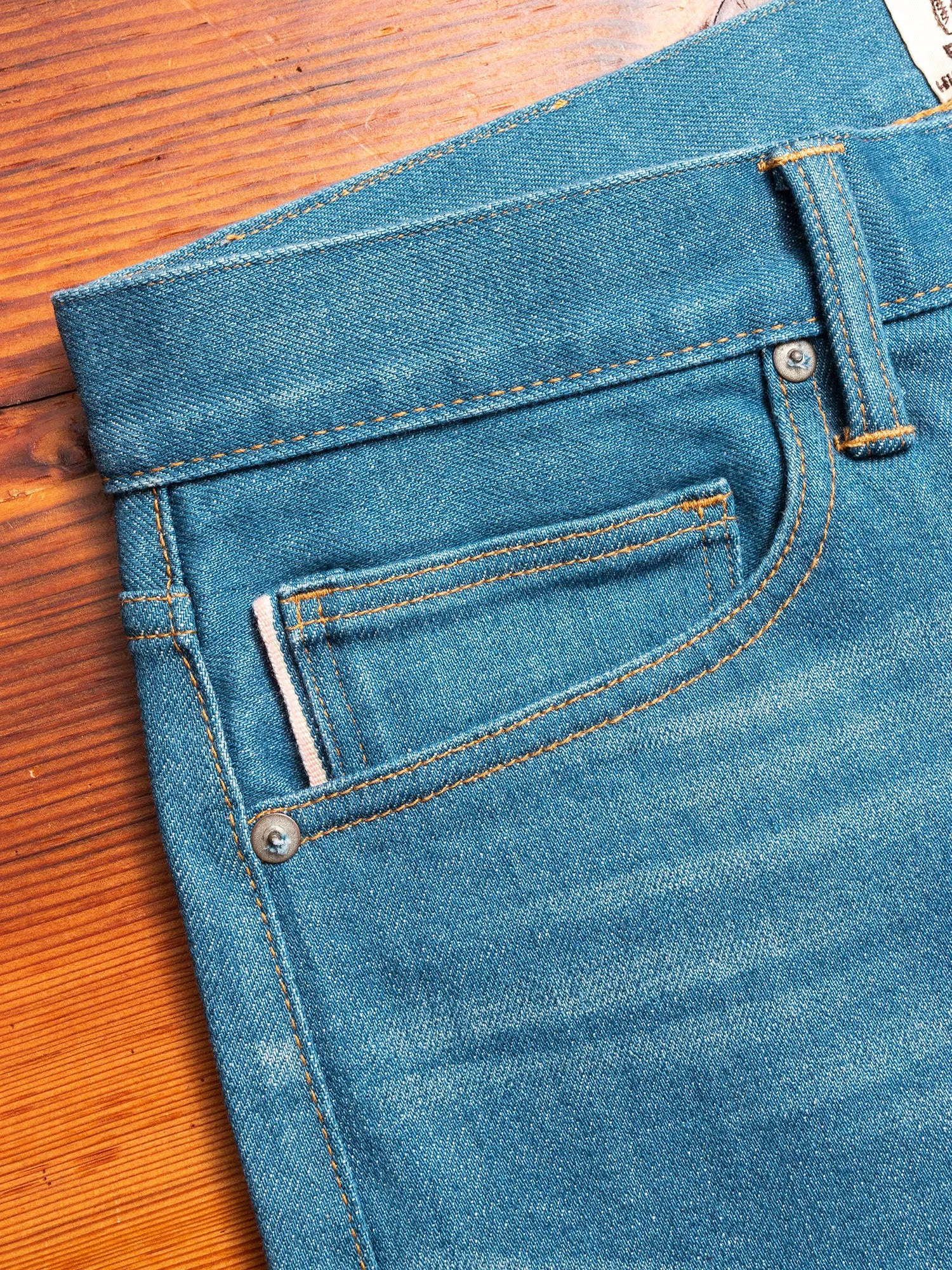 "Halen" 14oz Washed Indigo Stretch Selvedge Denim - Pen Slim