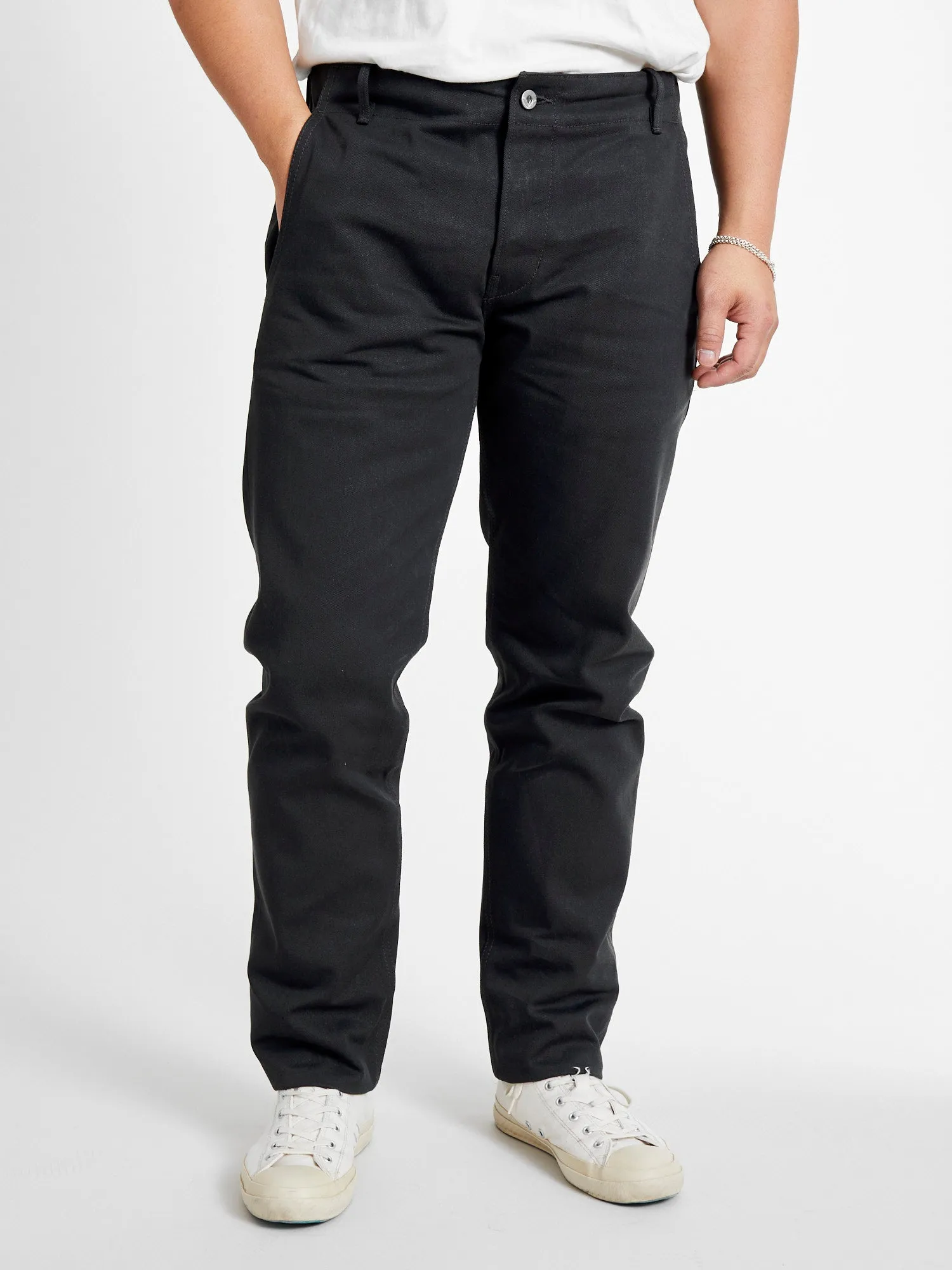 "Infantry Pant" in Grey Selvedge Twill