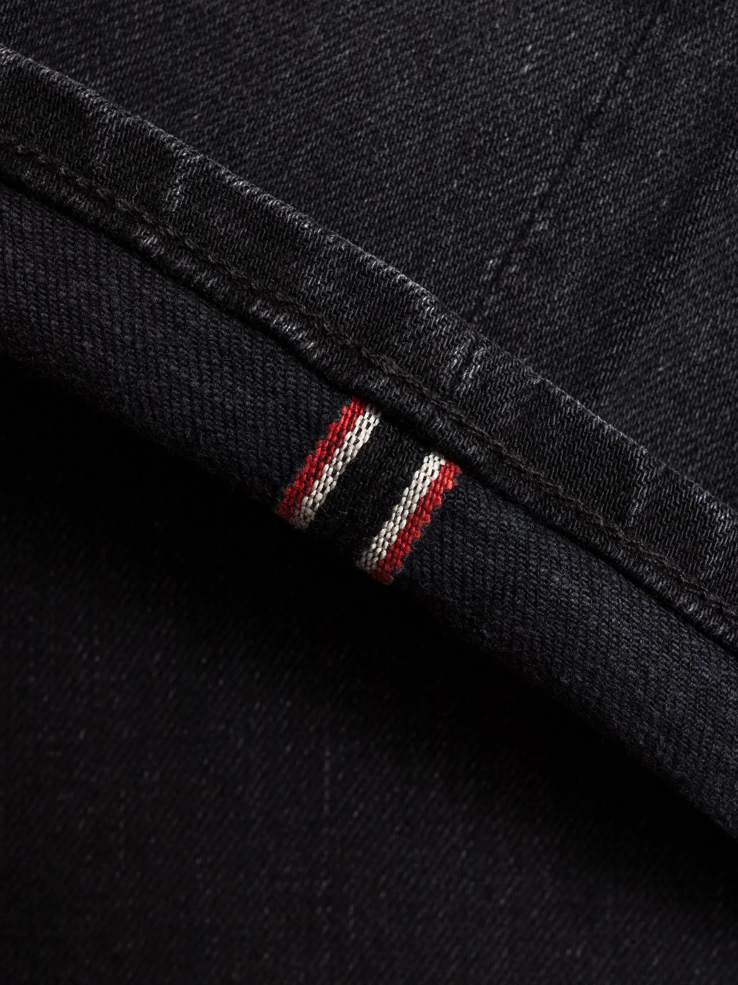 "Paul" 14oz Washed Black Stretch Selvedge Denim - Pen Slim